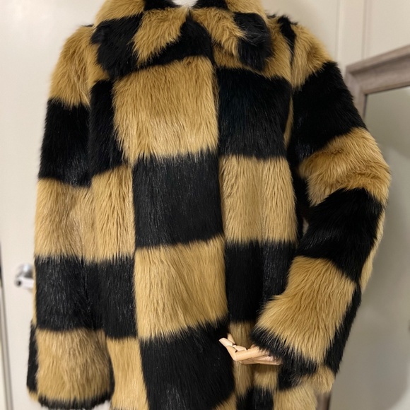 Stand Studio Nani Check Faux Fur Jacket - EU 40 - US 12-14 - Picture 6 of 6